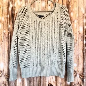 American Eagle Outfitters Cable Knit Crochet Long Sleeve Sweater